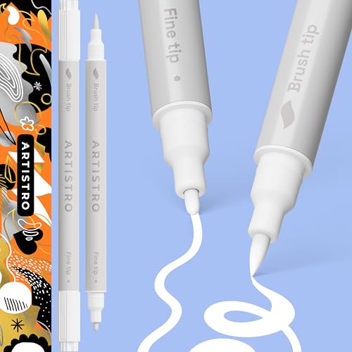ARTISTRO White Dual-Tip Acrylic Paint Pens - Set of 2 - color: White