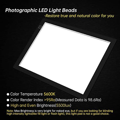 Slide Viewer Light Box 5600K 12”x8” Ultra-Thin Adjustable Brightness Backlight for Slides and Film Negative Scanning - color: 12"x8" Backlight for Scanning