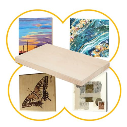 Falling in Art 2 Pack 12x24'' Unfinished Birch Wood Panels for Painting - size: 12*24 2 Pack