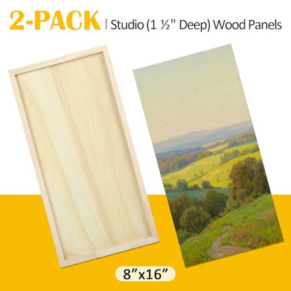 Falling in Art 2 Pack 8x16'' Unfinished Gallery Birch Wood Canvas Panels - size: 8*16 2 Pack