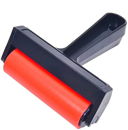 4-Inch Rubber Roller Brayer Tool – Vinyl, Printmaking, Stamping, Cardmaking, Scrapbooking – Durable Craft Roller with Easy-Grip Handle