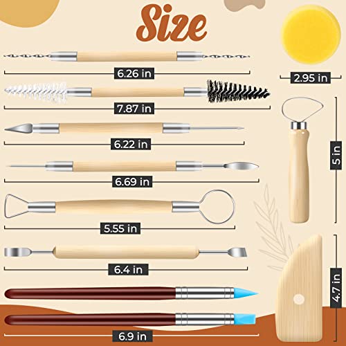 JETMORE 35 Pcs Clay Sculpting Tool Kit, Clay Cutters, Pottery Tools for DIY | Clay tools support carving, shaping and detailing, Sculpting tools suit pottery, ceramics, molding and polymer clay projects - color: 35 Pack