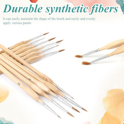 11 Pcs Miniature Detail Paint Brush Set | Ergonomic Triangular Handle Fine Tip Brushes for Acrylic, Watercolor, Oil, Rock Painting, Model Figures