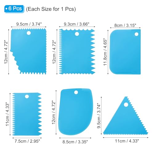 PATIKIL 6 Pcs Plastic Clay Scraper, 1 Set Pottery Tools Soft Carving Scraper Kit Clay Sculpting Tools Ceramics Cutter for Beginners Pottery Modeling, Blue - color: Blue