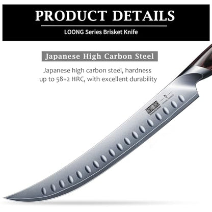 HOSHANHO Carving Slicing Knife, 10 Inch Razor Sharp Japanese Brisket Knife - size: 10"