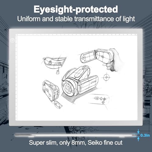 Rechargeable Tracing Light Box, LED Drawing Board for Kids Birthday Gift - color: SILVER, size: 10" x 15"