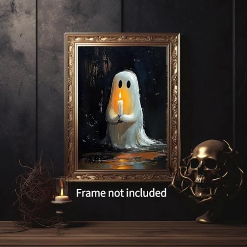 AIBOERL Paint by Numbers Kit for Adults Beginner,Halloween Ghost, 12X16In | DIY Paint by Number for Adults, Beginner Friendly, High-Definition Color Canvas, Stress Relief, Home Decor, Gifts, Unframed - color: YH04096