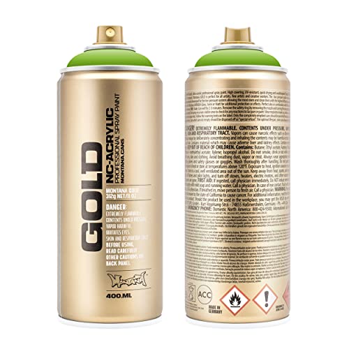 Montana Cans Montana GOLD 400 ml Color, Shock Green Light Spray Paint,MXG-S6000 - color: Shock Light Green, size: 13.5 Fl Oz (Pack of 1)