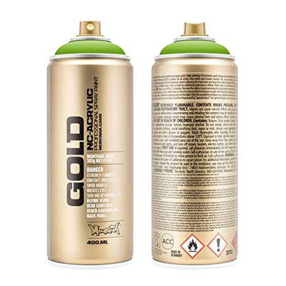 Montana Cans Montana GOLD 400 ml Color, Shock Green Light Spray Paint,MXG-S6000 - color: Shock Light Green, size: 13.5 Fl Oz (Pack of 1)