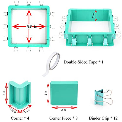 Adjustable Mold Housing Kit for Silicone Mold Making - Leak-Proof Plastic Frame for DIY Resin, Candle, and Soap Molds - Reusable Craft Holder with Free Combination Design for Jewelry & Epoxy Casting
