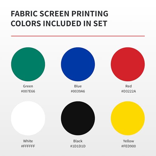 Speedball Fabric Screen Printing Ink Starter Set, 6-Colors, 4 Fl Oz for T-Shirt and Silkscreen Printmaking
