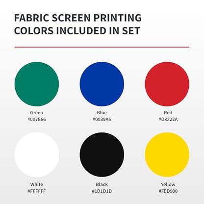 Speedball Fabric Screen Printing Ink Starter Set, 6-Colors, 4 Fl Oz for T-Shirt and Silkscreen Printmaking