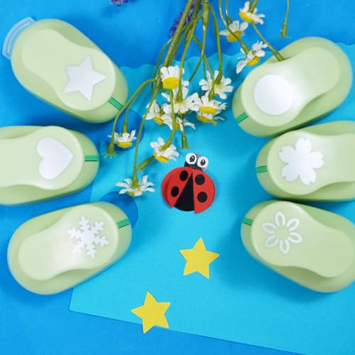 Paper Punches for Crafting Hole Punch fr Kids 1 Inch Craft Hole Punch Shape - style: 6 Diffrent Shapes Set 1