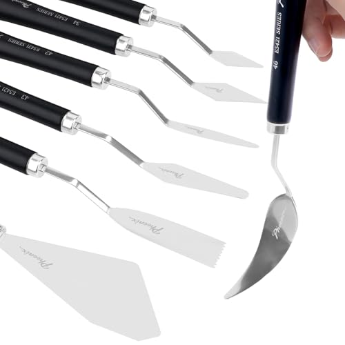 PHOENIX Flexible Palette Knife Set - 8 Stainless Steel Painting Knives with Gift Box, Art Knife with Wood Handle, Paint Spatula for Oil Acrylic Paint