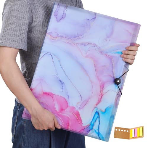 A3 Diamond Painting Storage Book,Marble Blue 60 Pages Art Portfolios Case - color: Marble Blue-60 Sleeves