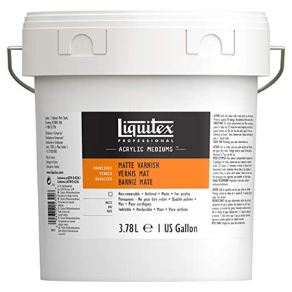 Liquitex Professional Matte Varnish, 3.78L (128-oz) | 100% Acrylic Polymer Varnish Matte Sheen, Protects & Resists Dirt Retention, Increases Brightness, Resists Discoloration - color: Matte, style: 128-oz