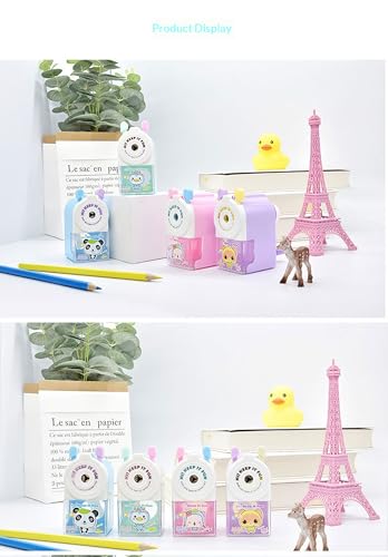 Cute Cartoon Electric Pencil Sharpener - Battery/Plug-in, Auto Sharpening for Kids Classroom/Home, Colored Pencils & Crayons Sharpener