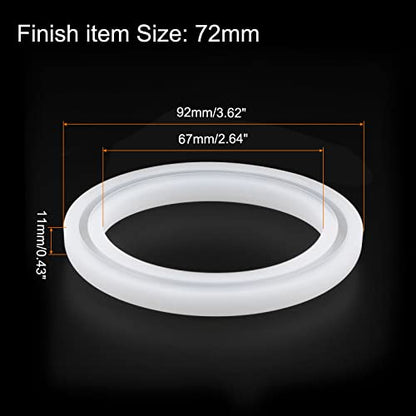 HARFINGTON Bracelet Mold Bangle Ring Mold Silicone Round Epoxy 72mm Wristlet Keychains Mold for DIY Resin Bangle Bracelet Car Key Chain Jewelry Making - size: 67mmx92mm