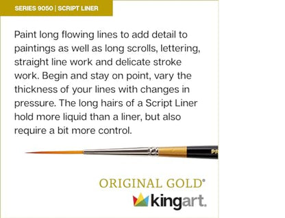KINGART Premium Original Gold Series Handcrafted Golden Taklon Multimedia Artist Brushes, Set of 12, Black Glosss Handle, for Oil, Acrylic, Watercolor & Gouache Paints