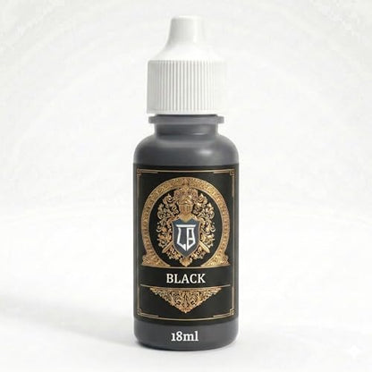 Ludus Bellum Miniature Paint Black Color 18ml Dropper Bottle, Professional Acrylic Paint for Miniatures & Models, Provides Quality Acrylic Tones and Shades for Warhammer 40K D&D Figures - color: Black