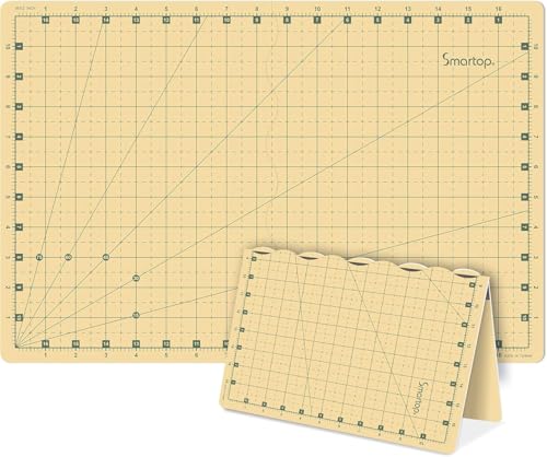 18"x12" Self Healing 3 Layer Folding Cutting Mat, Non-slip Non-reflective, Great for Crafts, Quilting, Sewing, Scrapbooking Molandi Yellow (Molandi Yellow)