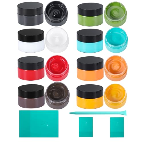 8PCS Chalk Paste with 4 Mini Squeegees, Screen Printing Ink, Chalk Paint for Stencils, Self-Adhesive Screen Stencil Paste Starter Kit, Chalkboard Paint for Handmade DIY Home Art 50 g/jar - color: write well