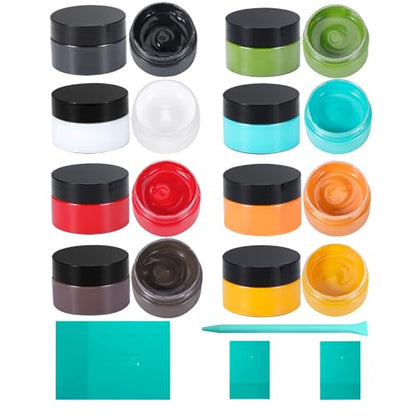 8PCS Chalk Paste with 4 Mini Squeegees, Screen Printing Ink, Chalk Paint for Stencils, Self-Adhesive Screen Stencil Paste Starter Kit, Chalkboard Paint for Handmade DIY Home Art 50 g/jar - color: write well