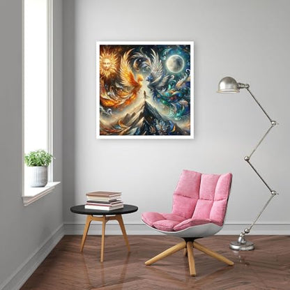 BOHADIY Phoenix Diamond Painting Kit for Adults - 5D Moon Art Kit for Beginners, Full Drill DIY Gem Art With Painting Kit for Home Wall Decor, 12 x 12 Inch