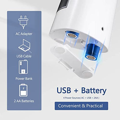Electric Pencil Sharpener, Battery (Not Included) USB Powered, Portable for NO.2 Pencils, Automatic and Durable with 3 Sharpness Options - Classroom, Home, Office White - color: Creamy