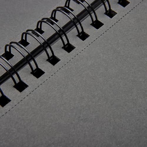 KINGART Black Paper Sketchbook – 8 x 10.5 Inch, 1-Pack – 75 Sheets (70 lb / 110 GSM), Premium Acid-Free Heavyweight Dark Drawing Pad for Charcoal & Gels