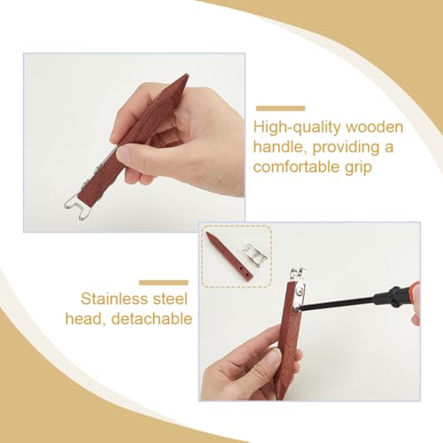 AHANDMAKER Pottery Trimming Tool Pottery Clay Foot Shaper Clay Bottom Trimming Tools DIY Sculpting Porcelain Tool Bottom Shaping Ceramic Modeling Ring Foot Scraper for DIY Projects Precision Crafting - size: 128x18x12.5mm
