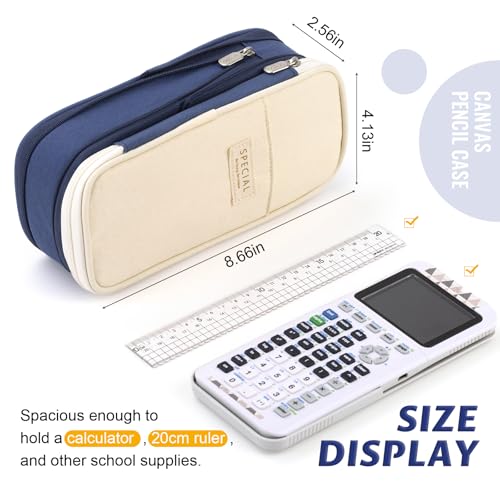 EASTHILL Big Capacity Pencil Pen Case Office College School Large Storage High Capacity Bag Pouch Holder Box Organizer Blue - color: Blue