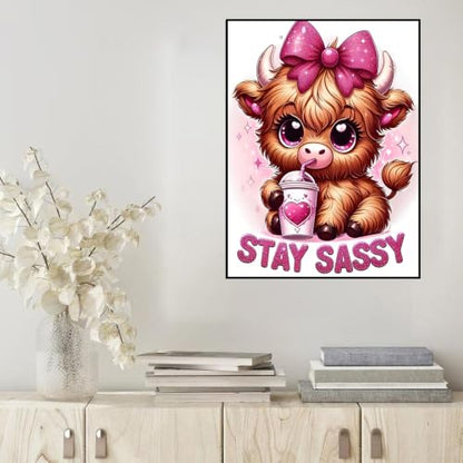 HHMATITS Cow Diamond Art Kits for Adults - Diamond Painting Kits 12x16Inch - color: Cow-1
