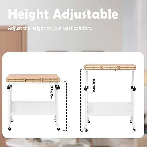 Tektalk 2000 Piece Foldable Puzzle Board with Height Adjustment, Jigsaw Puzzle Table with 2 Felt Cover & 8 Sorting Trays/Drawers, Puzzle Easel with Legs, Enclosed with 4 Roller Wheels (White) - color: White