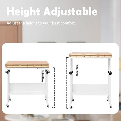 Tektalk 2000 Piece Foldable Puzzle Board with Height Adjustment, Jigsaw Puzzle Table with 2 Felt Cover & 8 Sorting Trays/Drawers, Puzzle Easel with Legs, Enclosed with 4 Roller Wheels (White) - color: White