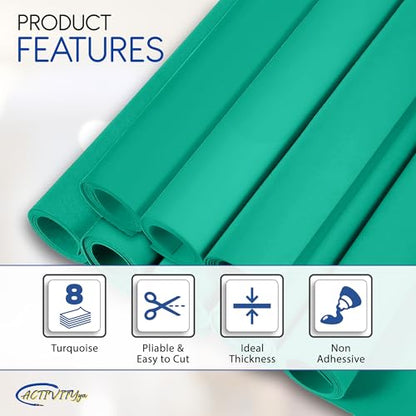Turquoise EVA Foam Sheets, 6 x 9 Inch, 2mm Thick – Foam Paper for DIY Arts and Crafts, School Projects, and More – 8 Pack - color: Turquoise