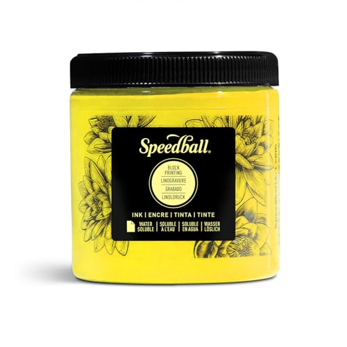 Speedball Water-Soluble Block Printing Ink, 8-Ounce Jar, Process Yellow - color: Process Yellow, size: 8 fl oz
