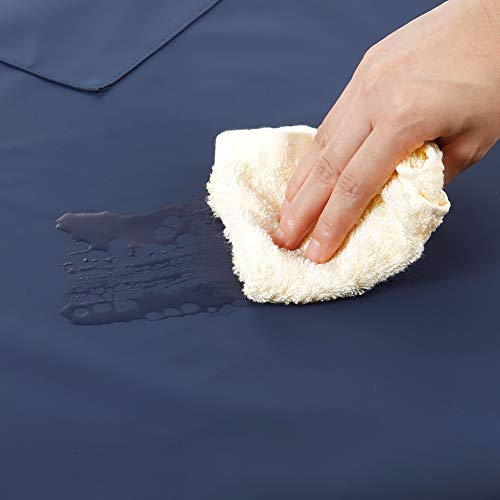 Waterproof Rubber Vinyl Apron 41.5" Heavy Duty Work Apron Durable with Adjustable Bib Apron for Dishwashing,Grooming 2Packs(no pocket) - color: Blue-no Pocket-2p