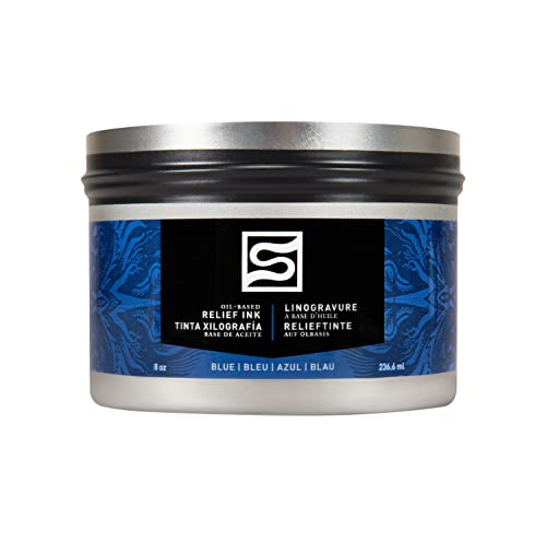 Speedball Oil Relief Ink, 8-Ounce, Blue for Block Printing - color: Blue