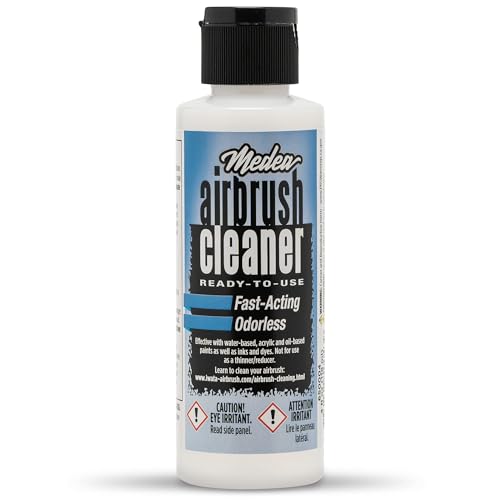 Medea Airbrush Cleaner 4 oz – Ready-to-Use Solution for Airbrushes, Paint Brushes & Artist Tools – For Acrylic, Oil & Water-Based Paints, Inks, Dyes, Watercolors and Gouache. Deep Cleans & Flushes - size: 4 Fl Oz (Pack of 1)
