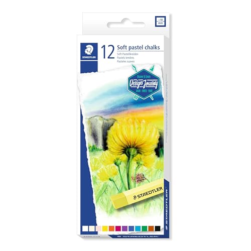 Staedtler Karat Premium Quality Soft Pastel Chalks Set of 12 colors in Heavy-Duty Cardboard Storage Case (2430C12) - size: 12 Count (Pack of 1)
