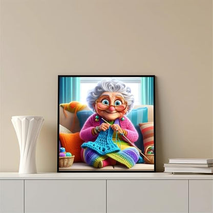 Happy Old Ladies Diamond Art Kits for Adults, 5D Diamond Painting Kits - color: CM052