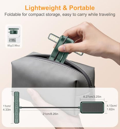 Gritin 2026 Gen 2 Book Light for Reading- 32 Eye Caring Full Spectrum LED - color: Forest Green