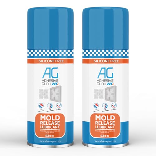 Adhesive Guru Non Silicone Epoxy Mold Release Spray (2x13.5 fl oz), Silicone-Free Release Agent Aerosol Spray for Epoxy Resin Molds, 2 Pack - color: 13.5 fl oz, size: 2 Pack