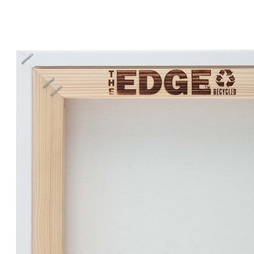 The Edge Eco-Friendly Recycled Cotton Stretched Canvas for Painting - 9x12 Box of 3 - Medium-Textured, Triple Acrylic Primed All Media Painting Canvas, 320gsm, 1-1/2 in. Deep Pine Stretchers - size: 9x12 in