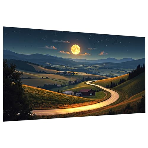 ATDMS Large Diamond Art Kits for Adults, Landscape Diamond Painting Kits | Full Drill Moon Diamond Art Painting DIY 5D Mountain Gem Painting Kits for Home Wall Decor 27.5x15.7 Inch - color: Moon 036