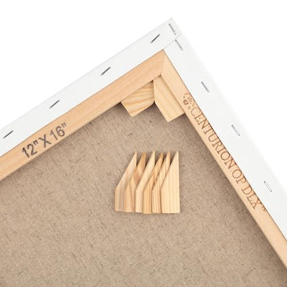 Centurion Deluxe Professional Oil Primed Linen Stretched Canvas, 11oz Linen, 10x20 - Box of 6, 0.67" Deep Canvases, Kiln-Dried Stretchers, Back Stapled, Premium Medium Weight Canvas for Oil Paintings - size: 10"x20"