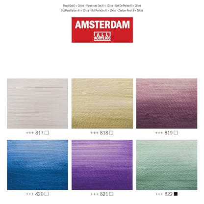 Amsterdam Standard Series Acrylic Paint Set, Pearl, 0.6 fl oz, 6 Count