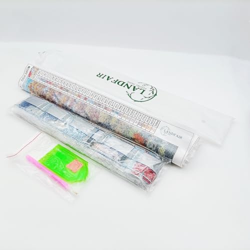 LANDFAIR Diamond Painting Kits - 15x20 inch Round Full Drill Flower Shop de Paris Diamond Art Kits for Adults - color: Flower Shop de Paris