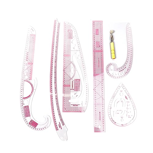 7pcs French Curve Ruler Set High Accuracy Complete Tools Sewing Rulers Set with Scale for Beginners Tailors Pattern Making